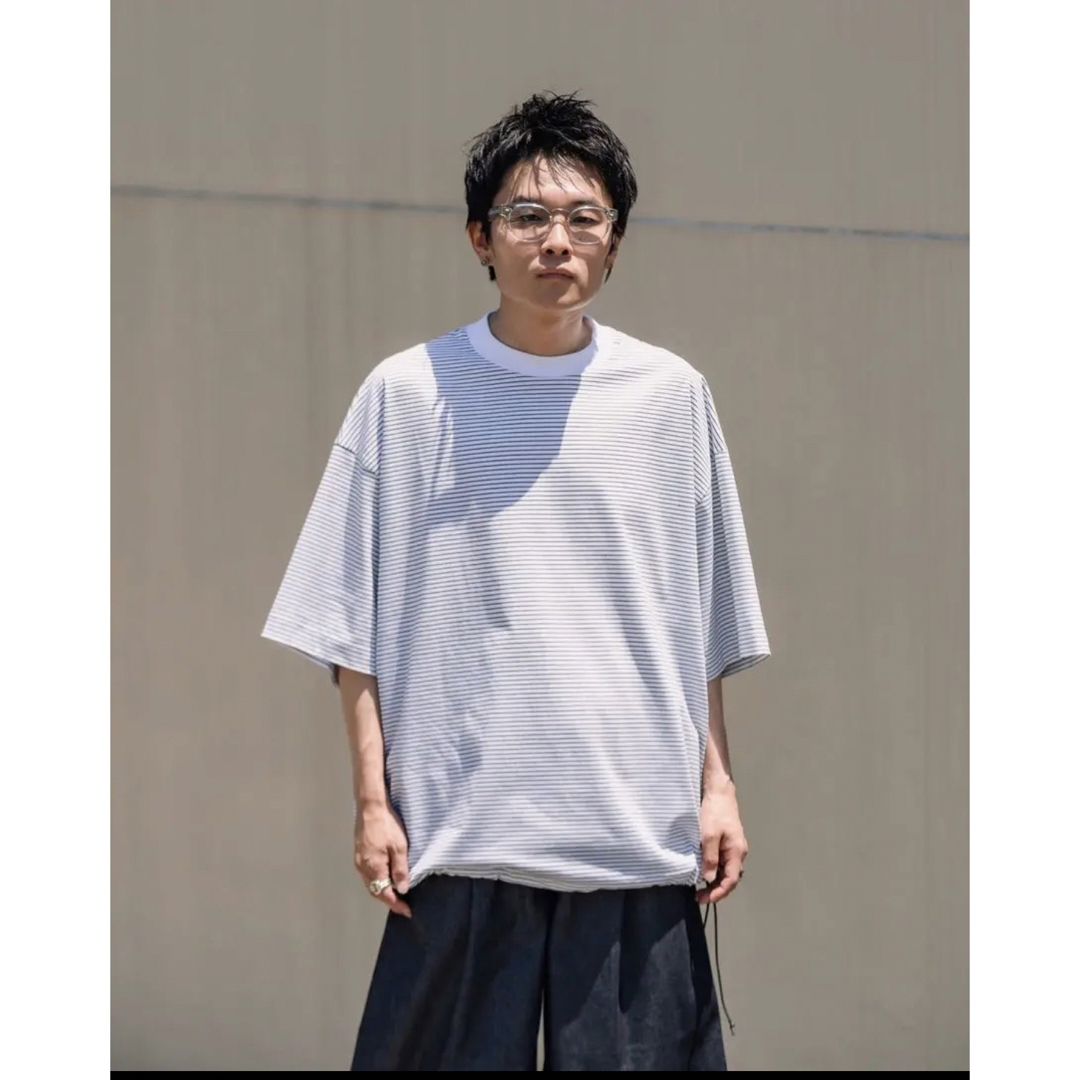 STRIPED MASSIVE T-SHIRT WITH DRAWSTRINGS | フリマアプリ ラクマ