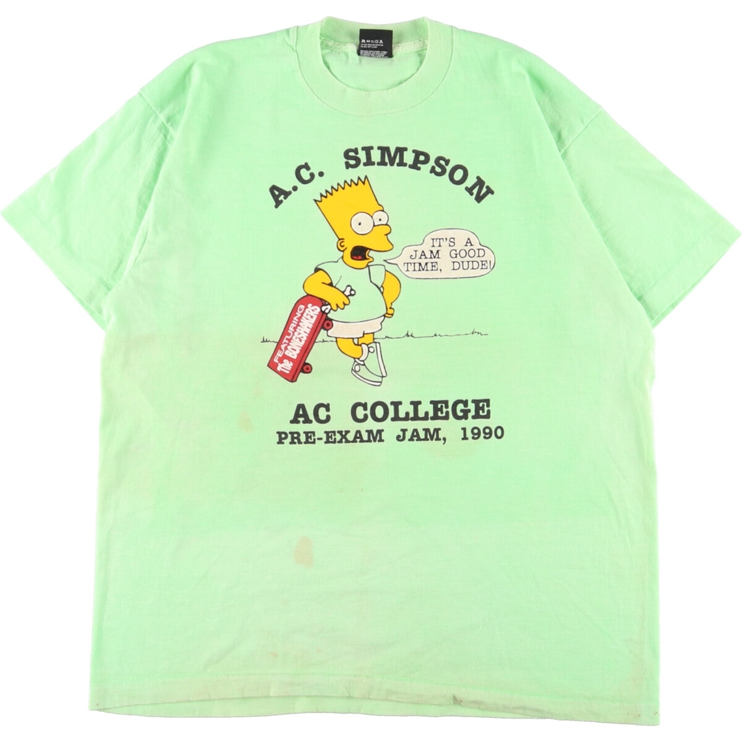 プリント生産国90年代 スクリーンスターズ SCREEN STARS THE SIMPSONS シンプソンズ キャラクタープリントTシャツ USA製 メンズL ヴィンテージ /eaa356186