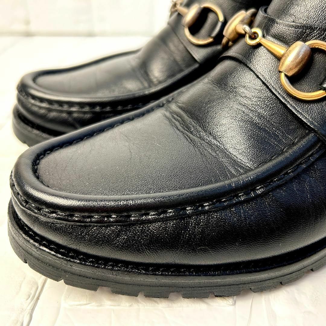 良品】グッチ ホースビット ショートブーツ ブラック 6.5(約23.5cm)-