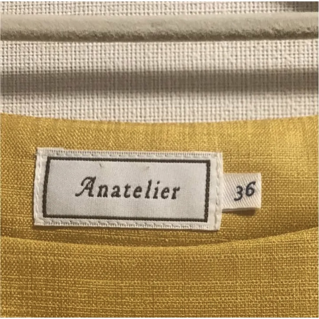 anatelier(アナトリエ)のマスタードカラー　ワンピース　ドレス　アナトリエ　anatelier レディースのワンピース(ひざ丈ワンピース)の商品写真