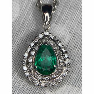 pt900 コロンビア産　vivid green　エメラルド1.30ct(ネックレス)