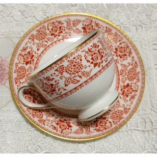 ウェッジウッド(WEDGWOOD)の美品 ウェッジウッド ダマスク レッド カップ＆ソーサー その4(グラス/カップ)