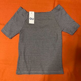 ジーユー(GU)の新品 レディース ボーダーオフショルダー半袖Tシャツ(Tシャツ(半袖/袖なし))