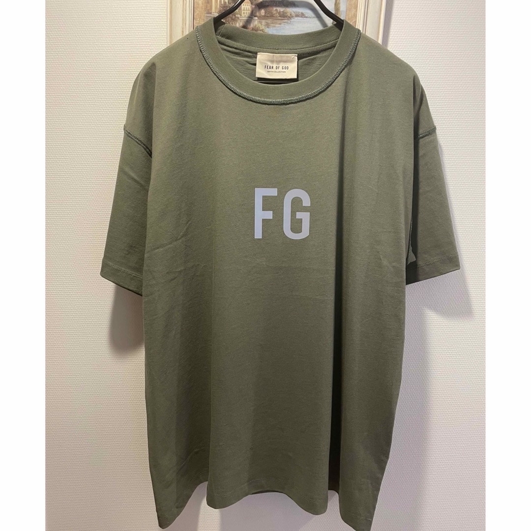FEAR OF GOD  FG'  Logo Tシャツ/サイズS カーキ