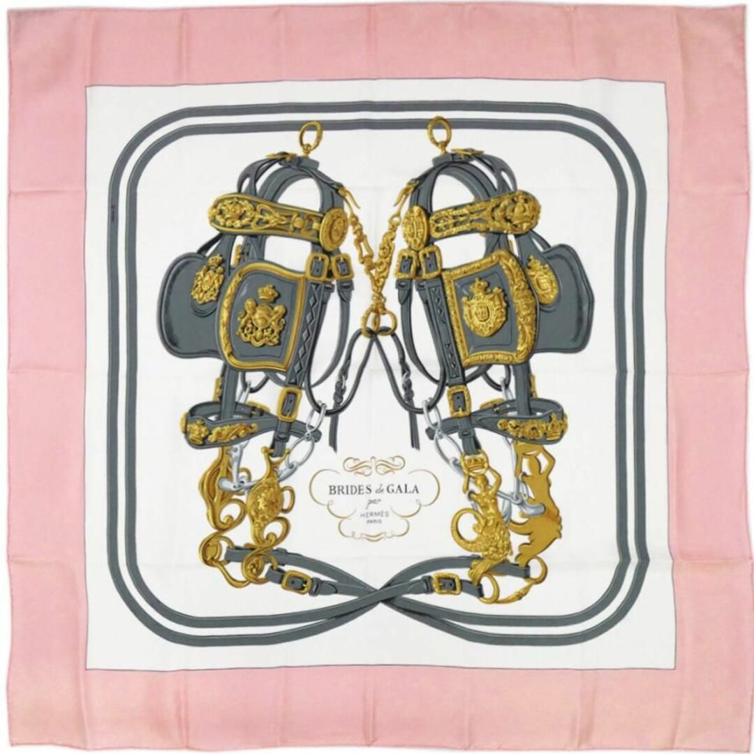 輸入品格安 HERMES カレ90 SPRINGS ピンク 馬車柄 タグ・刻印あり