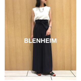 エムプルミエ(M-premier)のBLENHEIM ブレンヘイム　フェイクリネンワイドパンツ　XSサイズ(カジュアルパンツ)