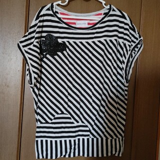 ツモリチサト(TSUMORI CHISATO)のツモリチサト ボーダー 半袖Tシャツ チュニック オーバーサイズ M(Tシャツ(長袖/七分))