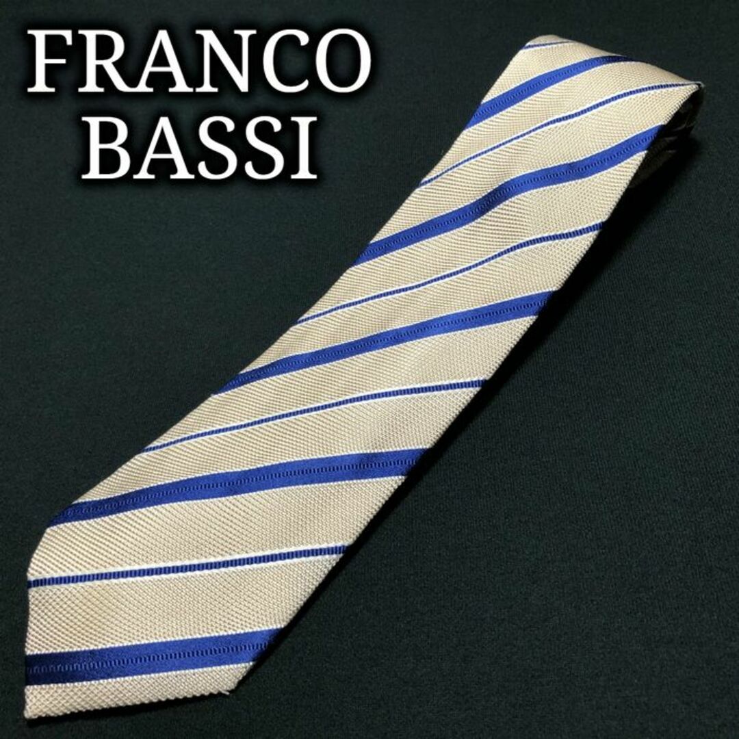 FRANCO BASSI(フランコバッシ)のフランコバッシ レジメンタル グレー ネクタイ A107-A01 メンズのファッション小物(ネクタイ)の商品写真