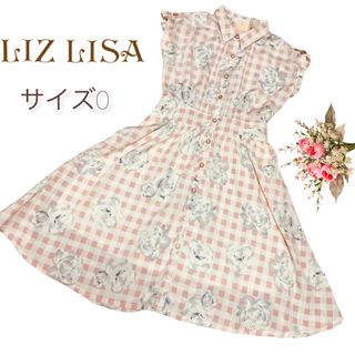 リズリサ(LIZ LISA)の✳︎新品未使用　LISA LISA✳︎膝丈ワンピース　半袖　ピンク　チェック(ひざ丈ワンピース)