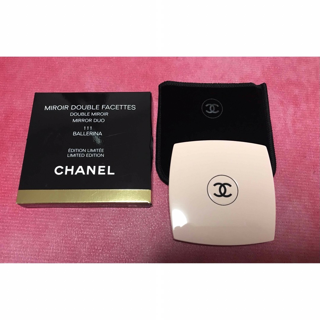 質屋 CHANEL ミラー 鏡 バレリーナ pink ドゥーブルファセット ミラー