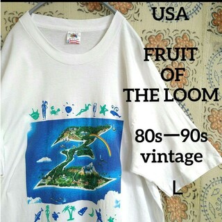 フルーツオブザルーム(FRUIT OF THE LOOM)の美品 80s90s フルーツオブザルーム tシャツ シングルステッチ  USA(Tシャツ/カットソー(半袖/袖なし))