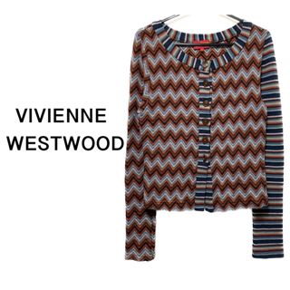 ヴィヴィアンウエストウッド(Vivienne Westwood)のヴィヴィアンウエストウッド【美品】アシメントリー ボーダー カーディガン(カーディガン)