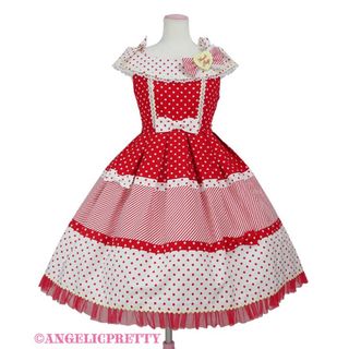 アンジェリックプリティー(Angelic Pretty)のRetro Cafeジャンパースカート(ひざ丈ワンピース)