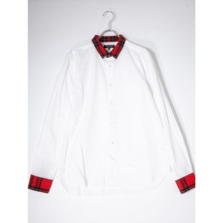 コムデギャルソンオムプリュス(COMME des GARCONS HOMME PLUS)のCOMME des GARCONS HOMME PLUSコムデギャルソンオムプリュス デカダンス期 ウールチェック切替コットンクレリックシャツ【XS】【MSHA72083】(その他)