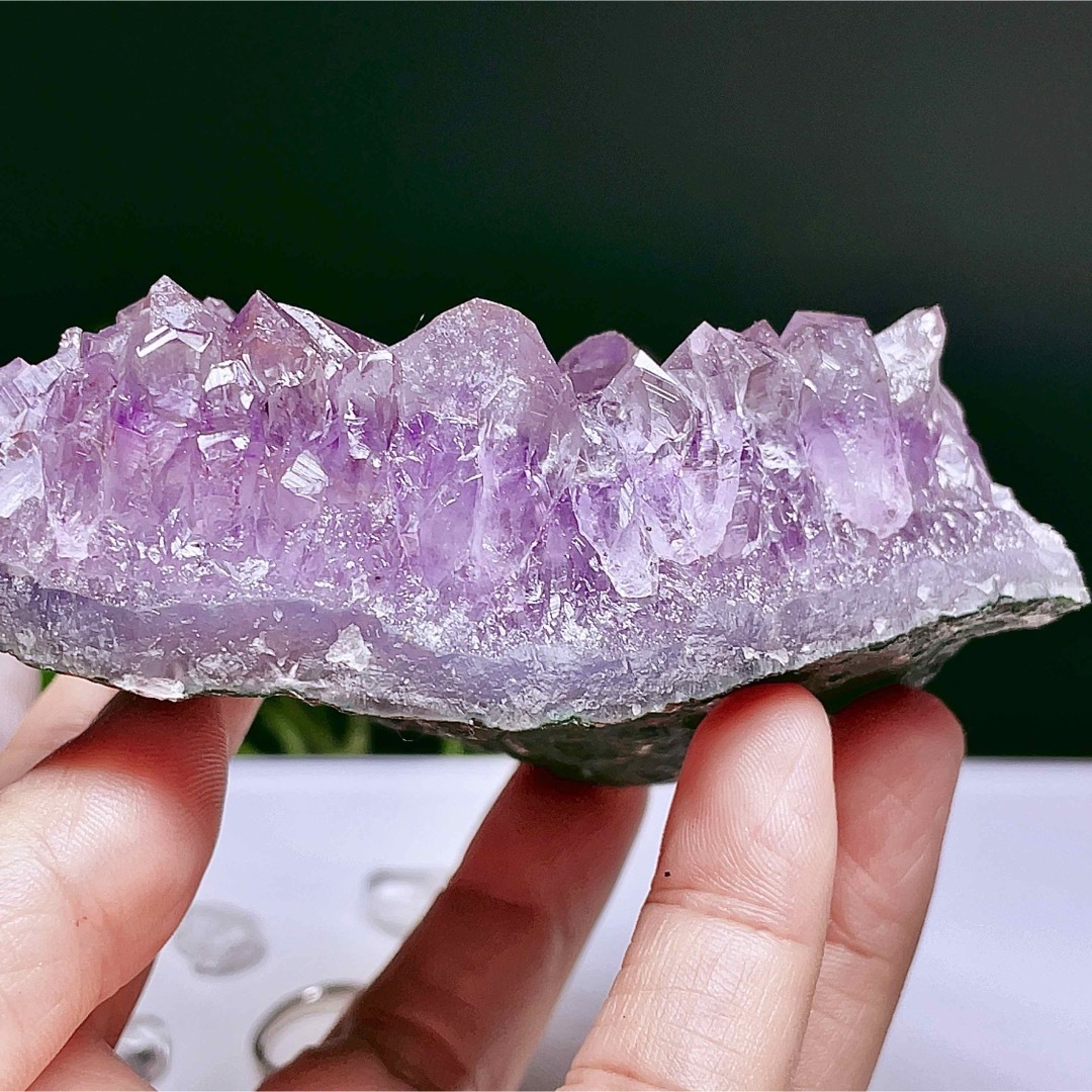 【超美品】 アメジスト　クラスター　原石　紫水晶　天然石　鉱物標本　7 5