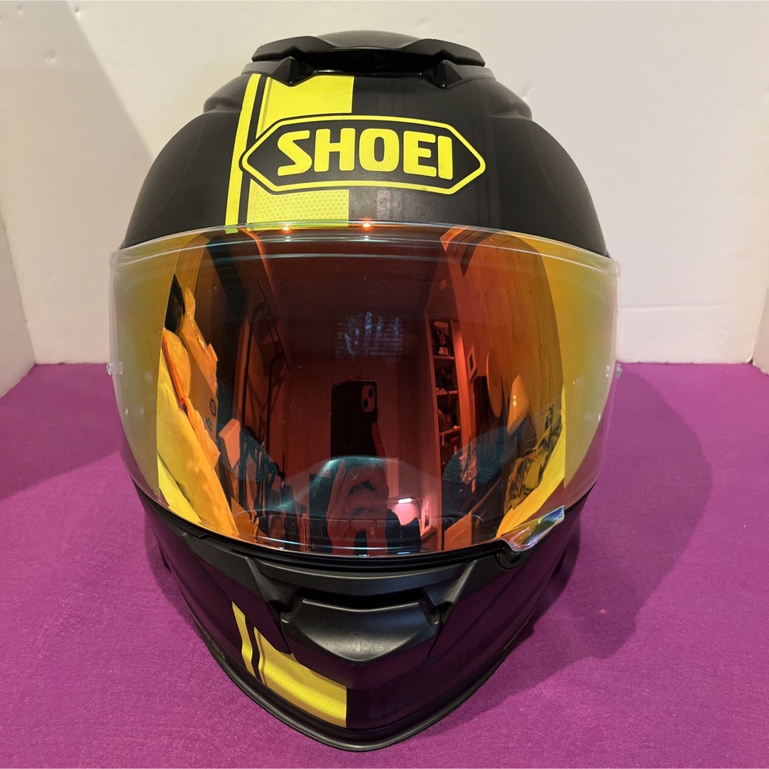 SHOEI gt-airⅡ マッドブラックイエローライン✨ゴールドメローシールド