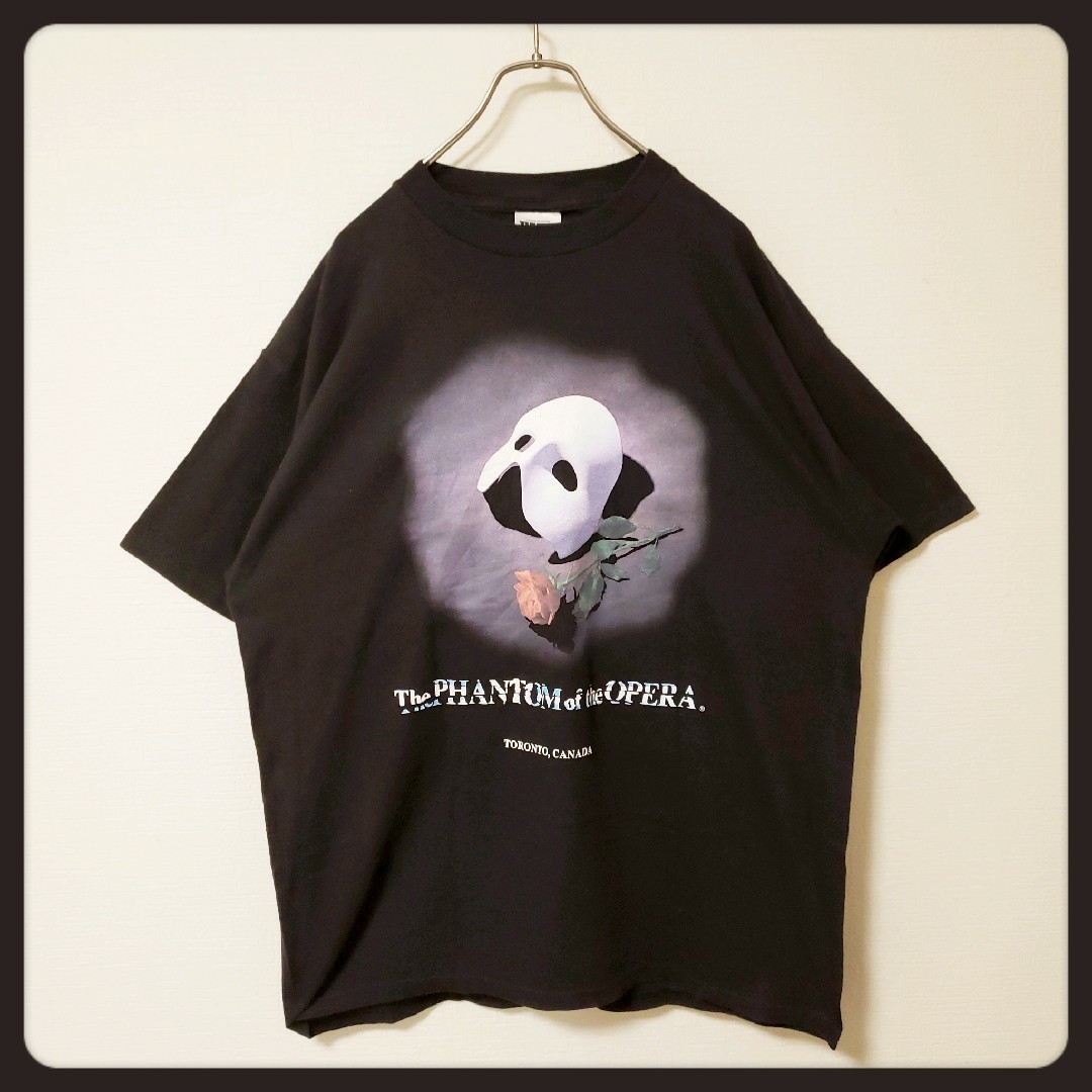 USA製墨黒雰囲気◎90'Sオペラ座の怪人TシャツXL黒カニエウエスト