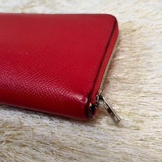 Hermes - エルメス アザップロング シルクイン 長財布 レッド 柄