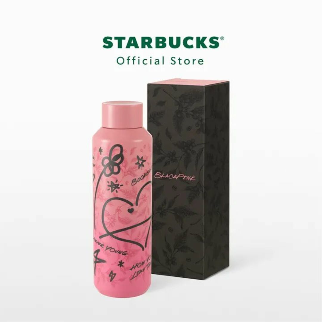 Starbucks(スターバックス)のスターバックス ブラックピンク ステンレス タンブラー BLACKPINK エンタメ/ホビーのタレントグッズ(アイドルグッズ)の商品写真
