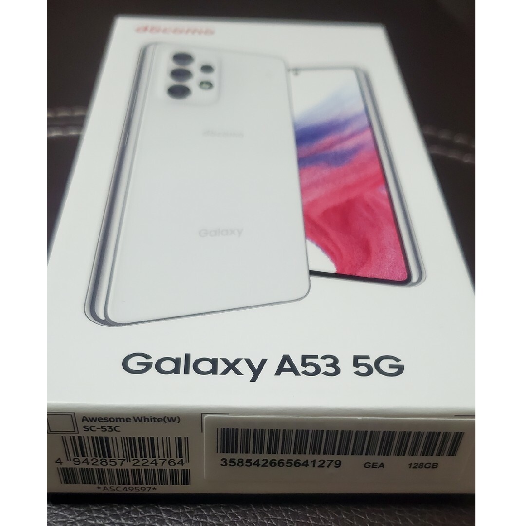 Galaxy(ギャラクシー)のSAMSUNG Galaxy A53 5G SC-53C オーサムホワイト 本体 スマホ/家電/カメラのスマートフォン/携帯電話(スマートフォン本体)の商品写真