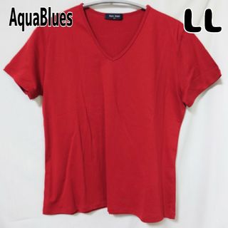 アクアブルー(Aqua blue)のAquaBlues アクアブルーズ VネックTシャツ 半袖 LL レッド(Tシャツ(半袖/袖なし))