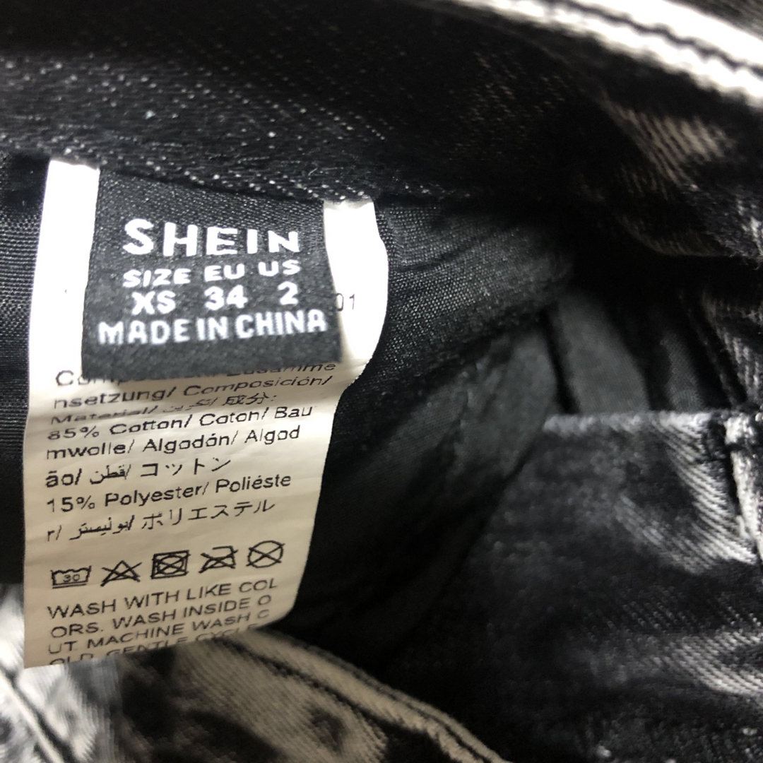 SHEIN  デニム(霜降り黒)  XS レディースのパンツ(デニム/ジーンズ)の商品写真