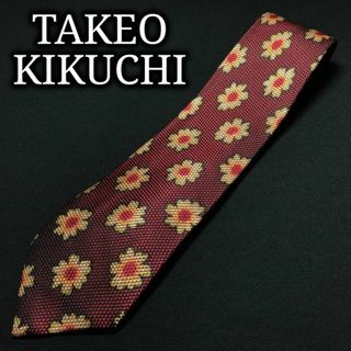 タケオキクチ(TAKEO KIKUCHI)のタケオキクチ フラワー ワインレッド ネクタイ A107-C18(ネクタイ)