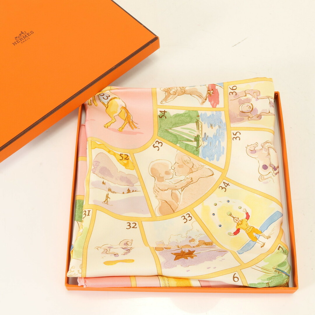 □美品□エルメス カレ90□Le Jeu des Petits Bonheurs 小さな □美品□エルメス カレ90□Le Jeu des Petits Bonheurs 小さな