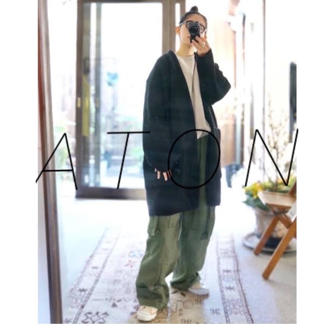 ATON FUR CASHMERE CARDIGAN GREEN上代6万