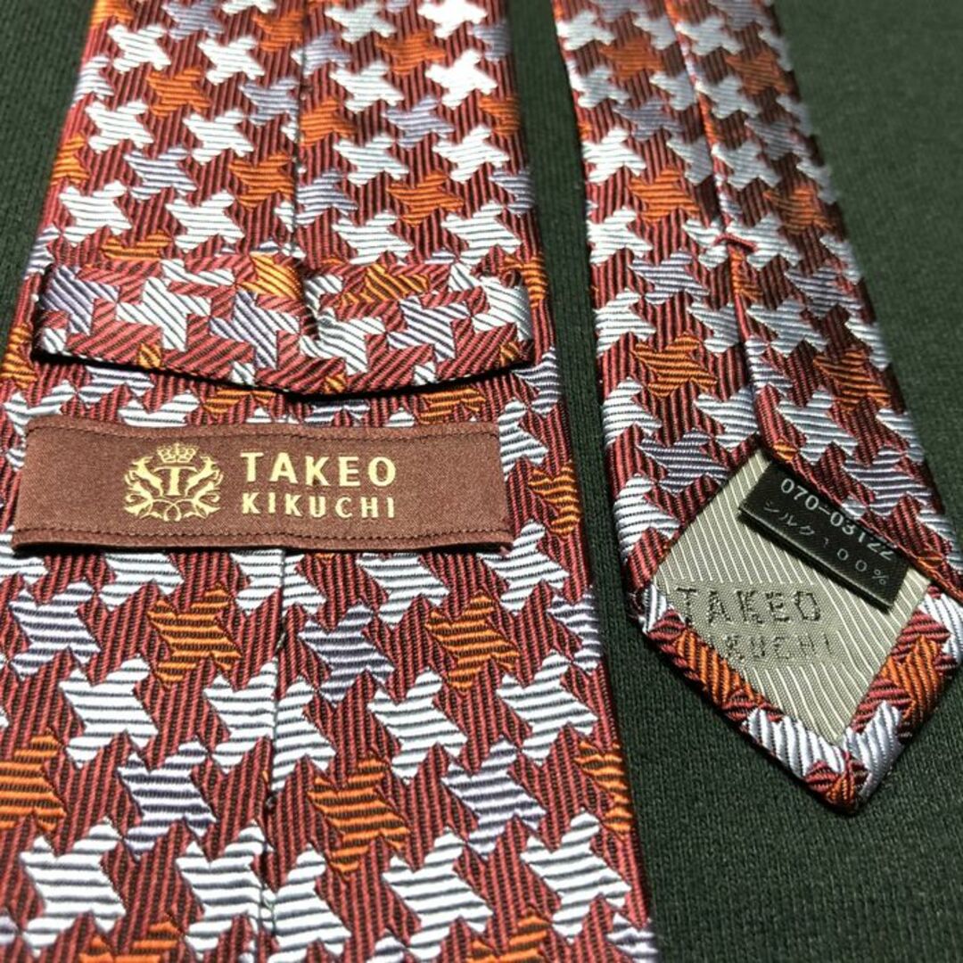 TAKEO KIKUCHI(タケオキクチ)のタケオキクチ チェック ワインレッド ネクタイ A107-D05 メンズのファッション小物(ネクタイ)の商品写真