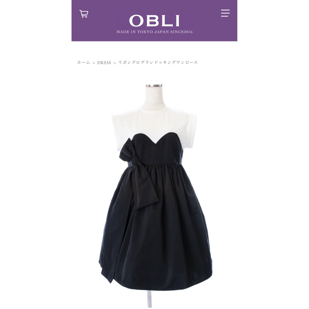 OBLI(オブリ)のOBLI-オブリ- リボングログランドッキングワンピース レディースのワンピース(ミニワンピース)の商品写真