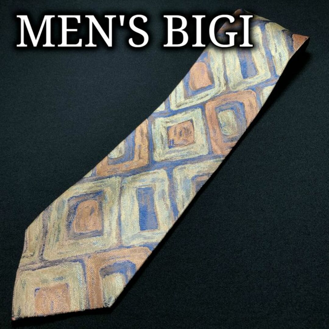 MEN'S BIGI(メンズビギ)のメンズビギ スクエアデザイン ライトグリーン ネクタイ A107-D14 メンズのファッション小物(ネクタイ)の商品写真