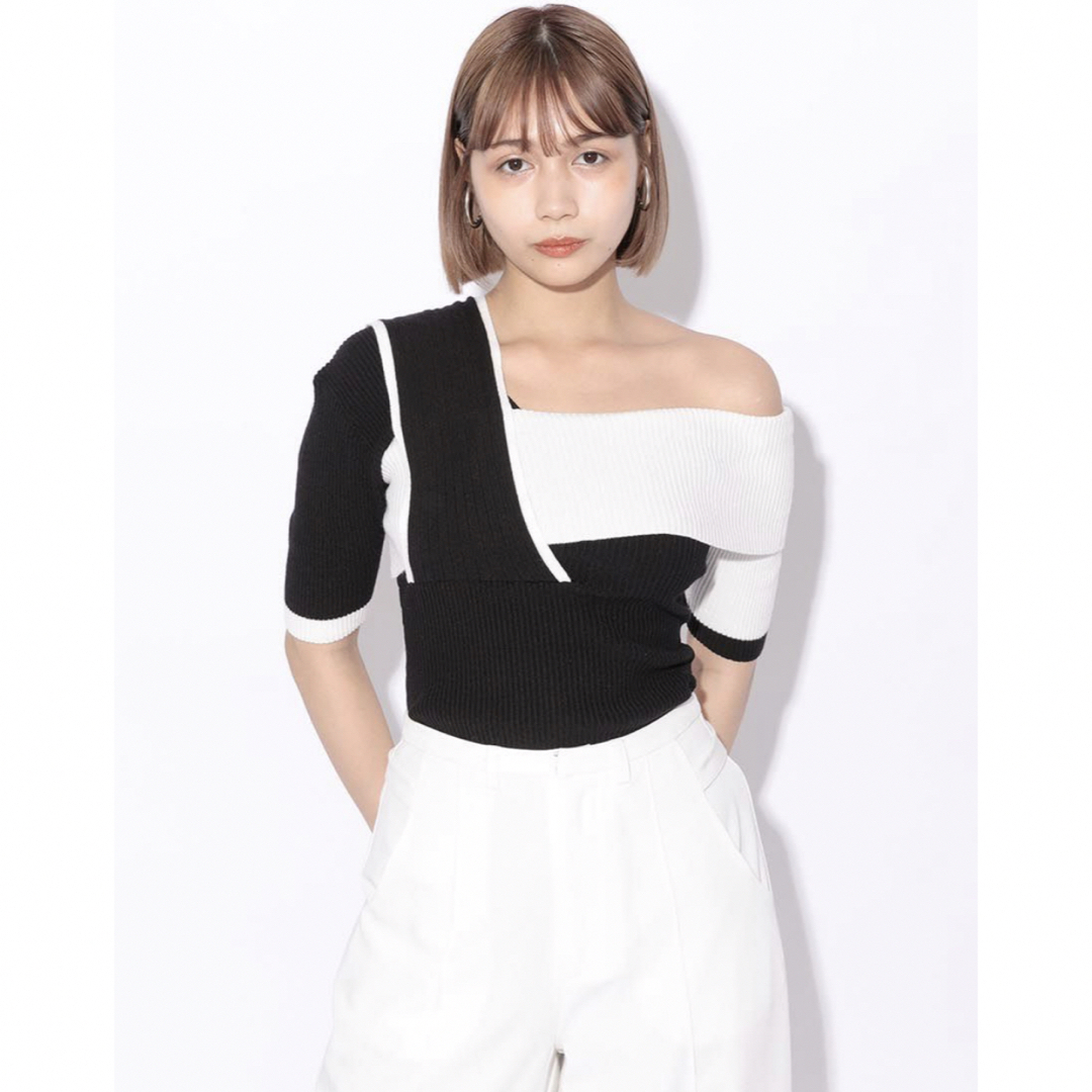 Melt the lady bicolor knit tops