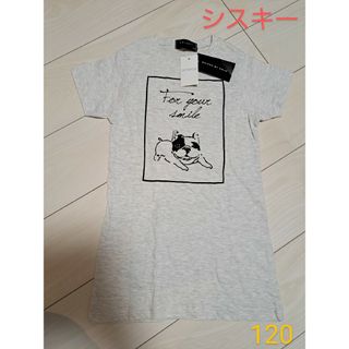 シスキー(ShISKY)の【新品】シスキー　半袖　Tシャツ　ワンピース　犬　女の子　120サイズ(ワンピース)