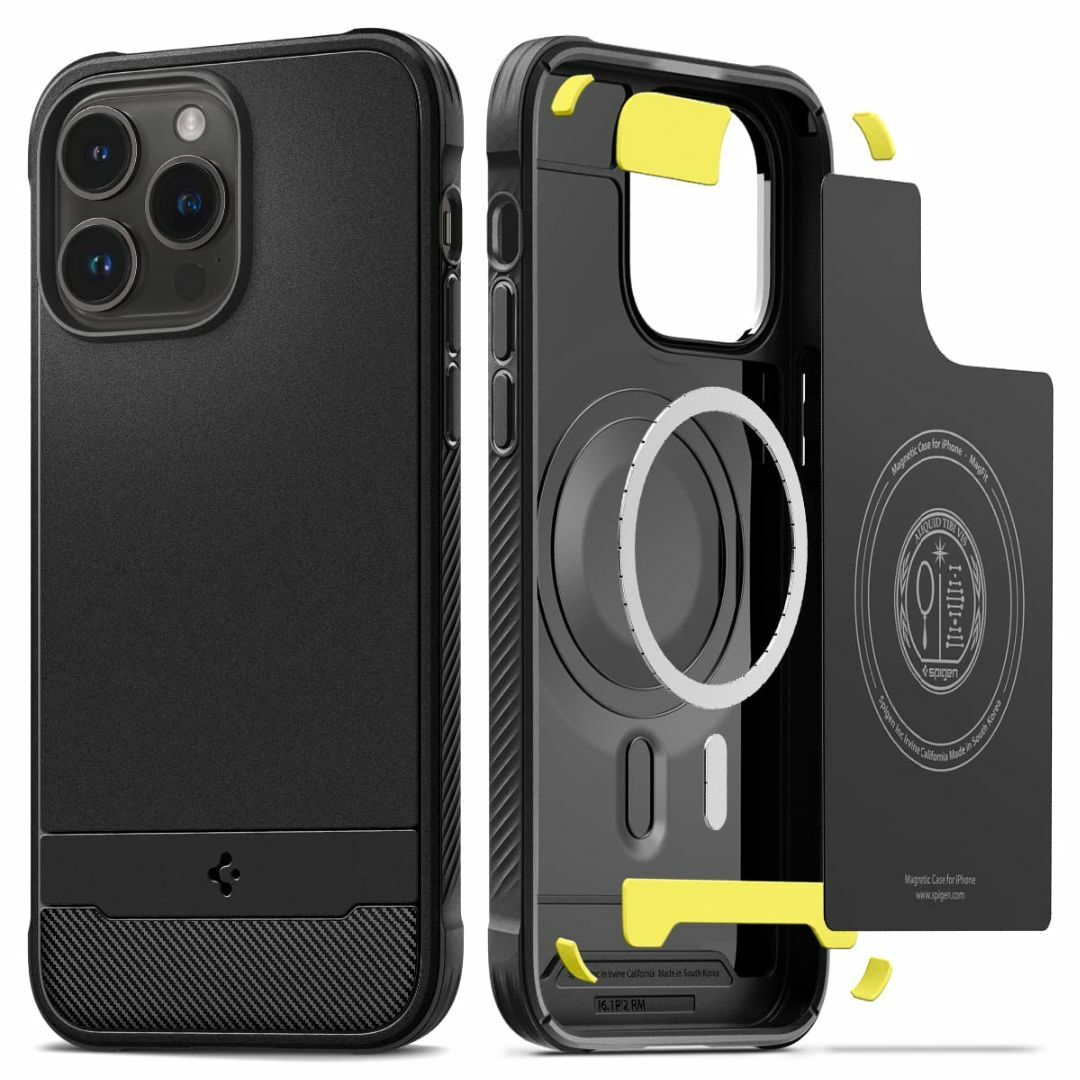 【色:マット・ブラック】Spigen iPhone14Pro ケース MagSa