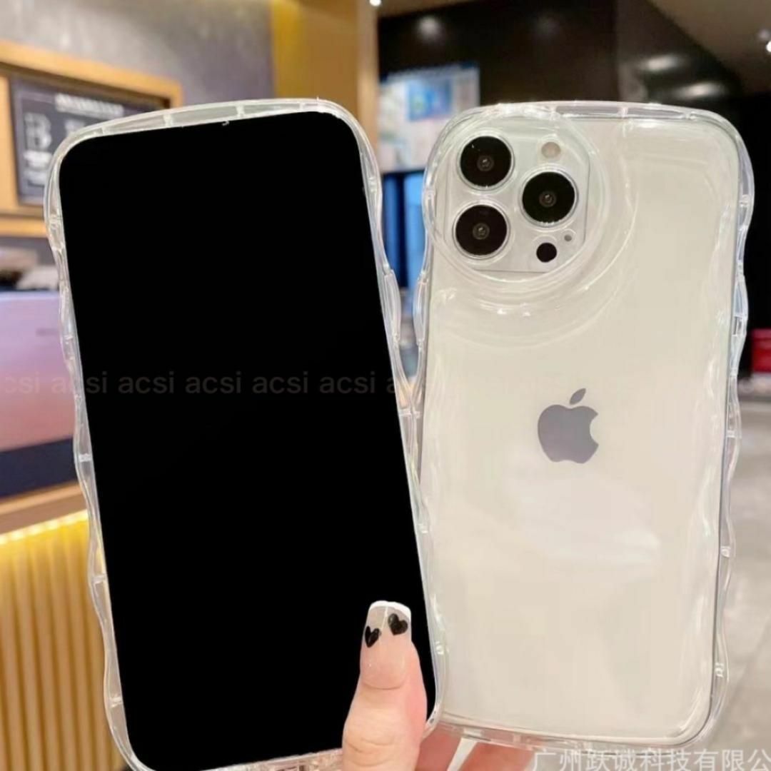 iPhone11Pro クリア ケース 透明 ぷくぷく プリ アクスタ ウェーブ スマホ/家電/カメラのスマホアクセサリー(iPhoneケース)の商品写真