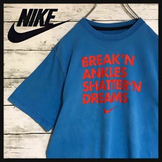 ナイキ(NIKE)の【人気定番】ナイキ　メッセージプリントTシャツ　ブルー　E725(Tシャツ/カットソー)