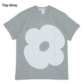 コムデギャルソンシャツ(COMME des GARCONS SHIRT)のCOMME des GARCONS(コムデギャルソン) FK-T005 contrasting Flower print T-SHIRT Top Gray(Tシャツ/カットソー(半袖/袖なし))
