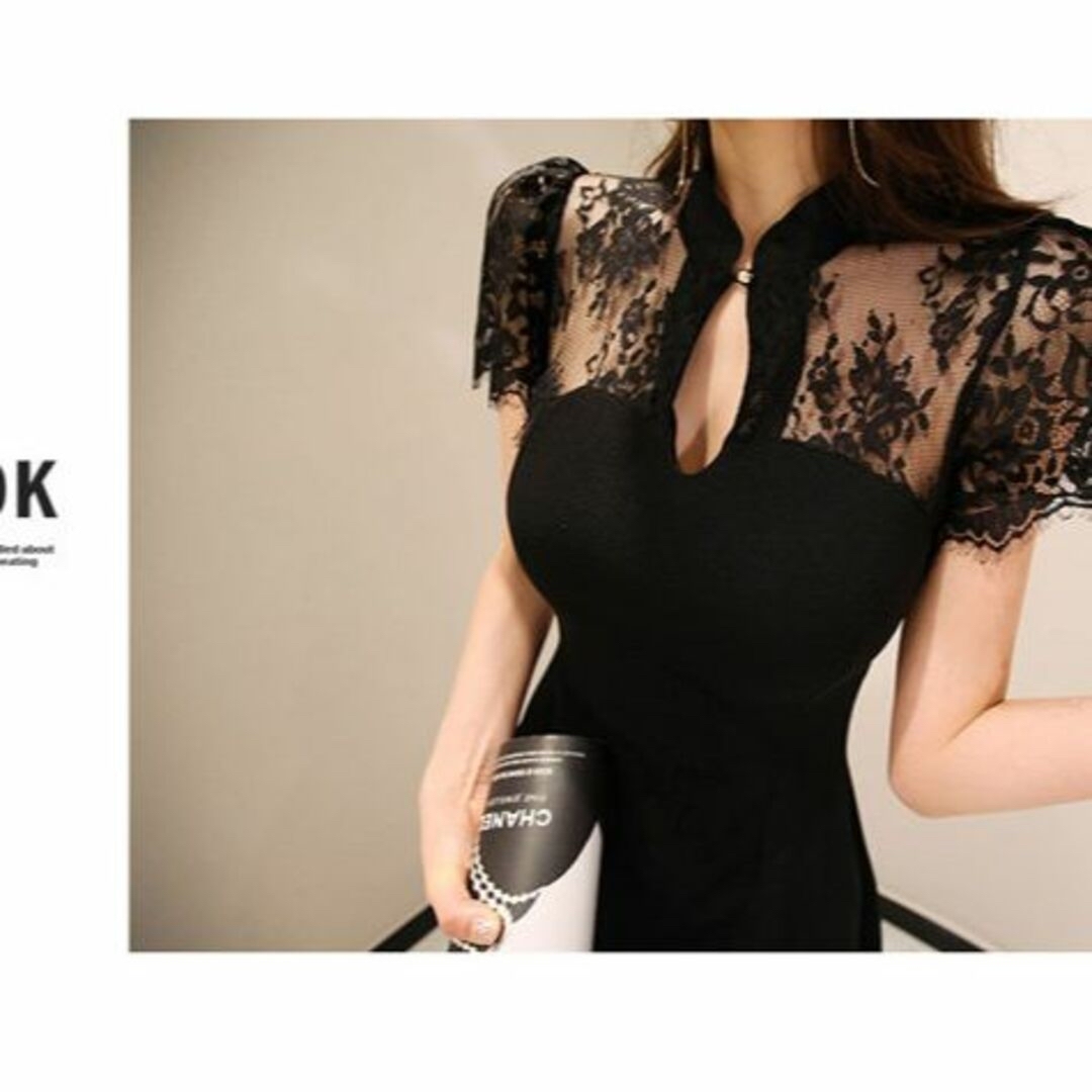 ④ブラックフレアミニドレス♡ 大人ワンピ　パーティー　キャバドレス　新品未使用 レディースのフォーマル/ドレス(ナイトドレス)の商品写真