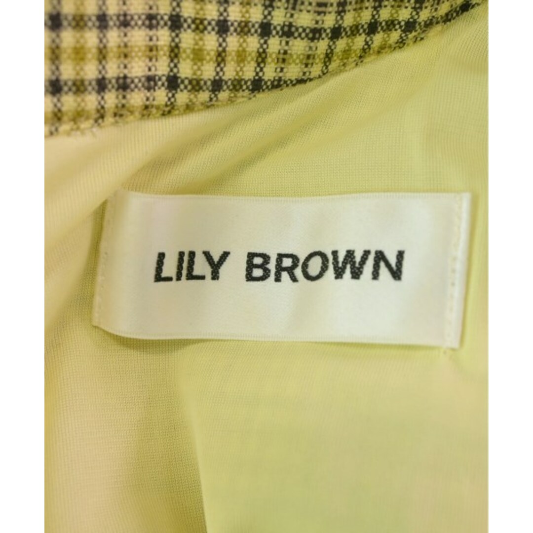Lily Brown(リリーブラウン)のLILY BROWN ワンピース 1(M位) 黄x緑x黒(チェック) 【古着】【中古】 レディースのワンピース(ひざ丈ワンピース)の商品写真