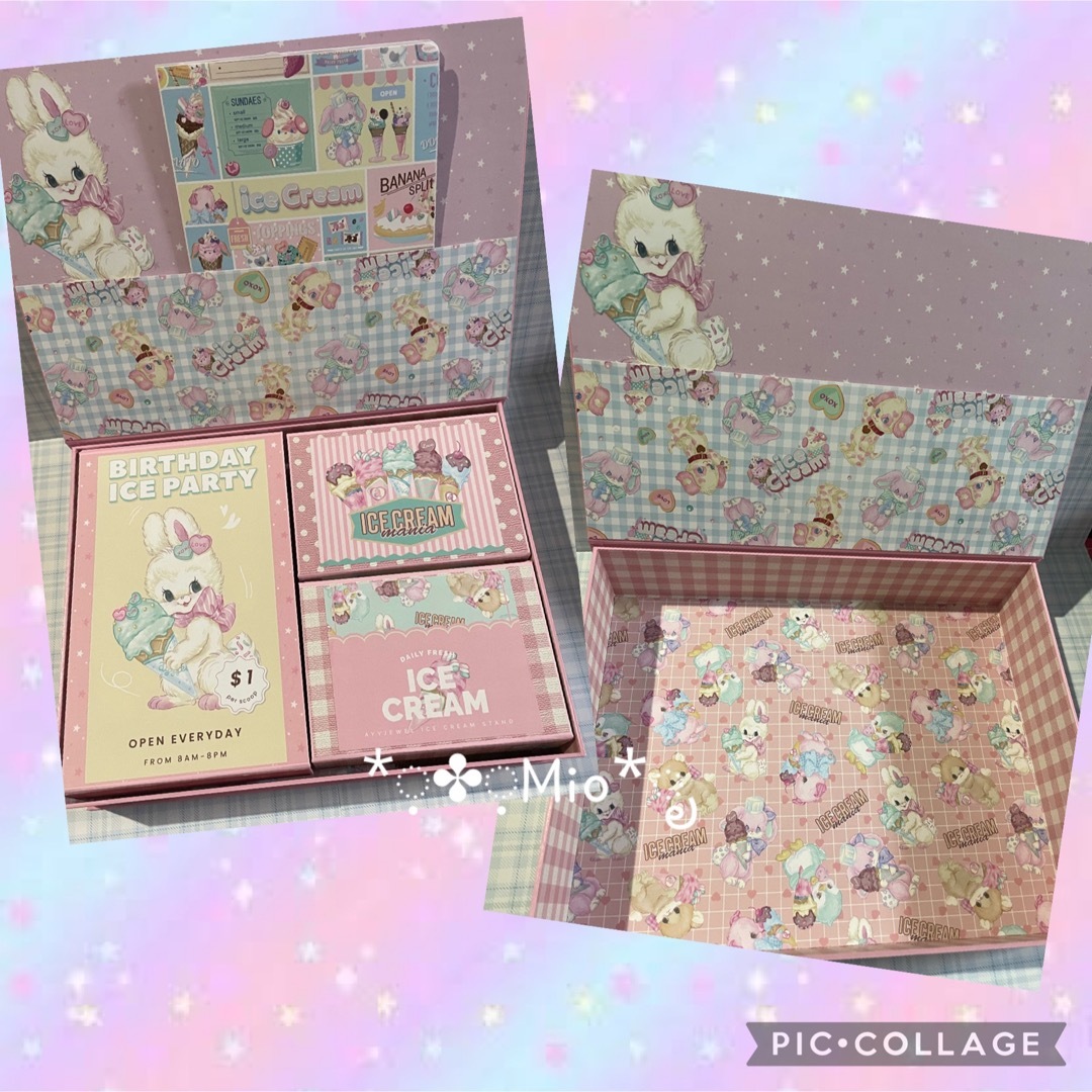 おすそ分け　Box ファイル　ayyjewel  ice cream party インテリア/住まい/日用品の文房具(ノート/メモ帳/ふせん)の商品写真