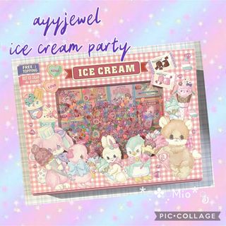 おすそ分け　Box ファイル　ayyjewel  ice cream party(ノート/メモ帳/ふせん)