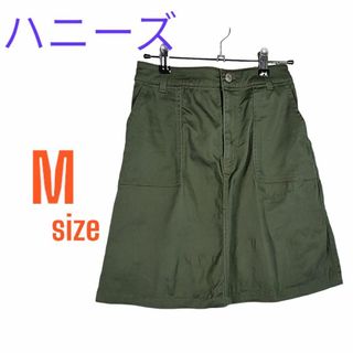 ハニーズ(HONEYS)の☆ハニーズ☆綿素材デニム生地 台形ミニスカート 春夏に涼しく着れる Mサイズ(ミニスカート)