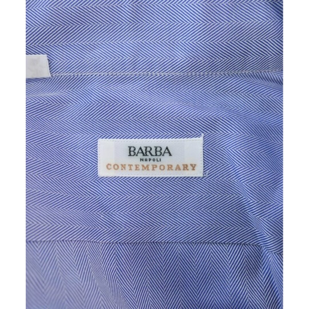 BARBA バルバ カジュアルシャツ 38(S位) 青(ヘリンボーン) 2