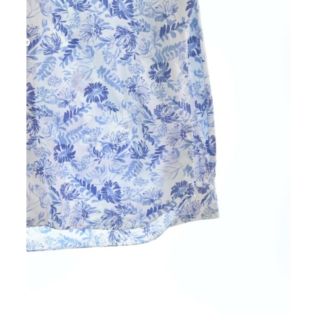BARBA(バルバ)のBARBA バルバ ドレスシャツ 40(L位) 白x青(総柄) 【古着】【中古】 メンズのトップス(シャツ)の商品写真