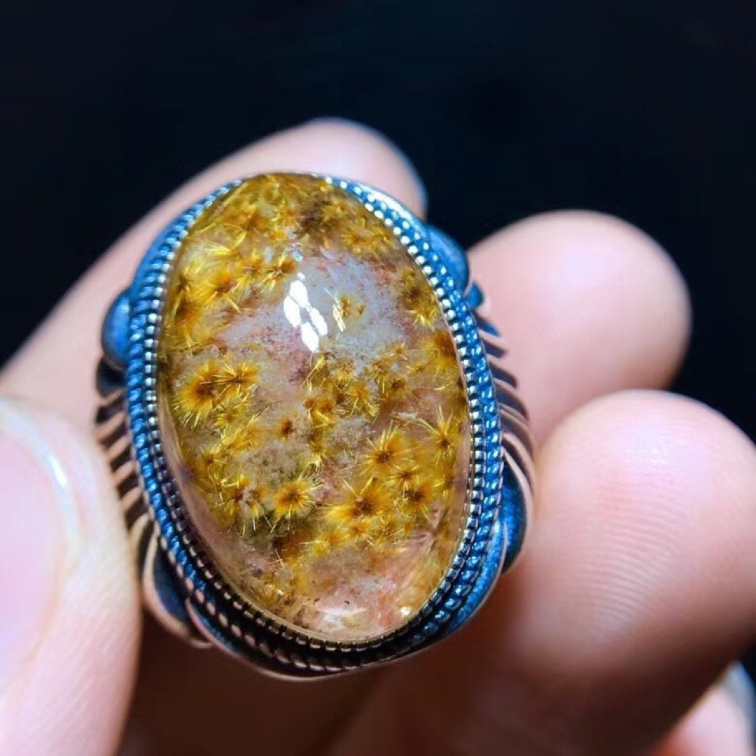 天然】フラワールチルオーツ リング 23.2*12.5mm-