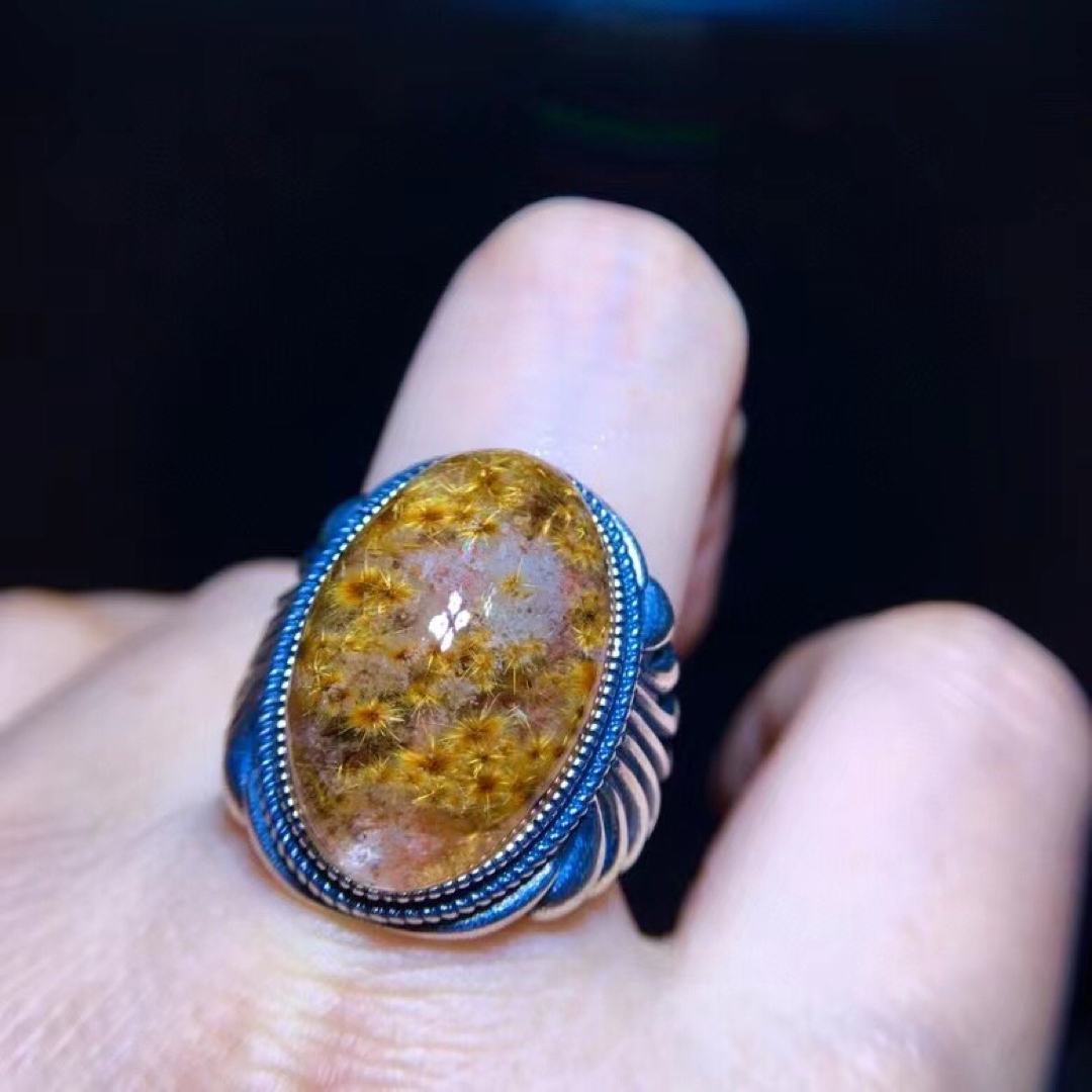 天然】フラワールチルオーツ リング 23.2*12.5mm-