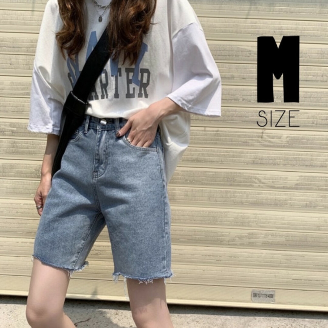 ベーシック デニム ハーフパンツ M 26 レディース プチプラ シンプル ...