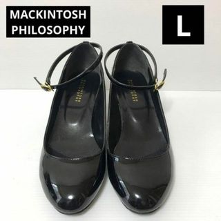 マッキントッシュフィロソフィー(MACKINTOSH PHILOSOPHY)のレディース　マッキントッシュ　パンプス　ストラップ　エナメル　黒　24 L(ハイヒール/パンプス)