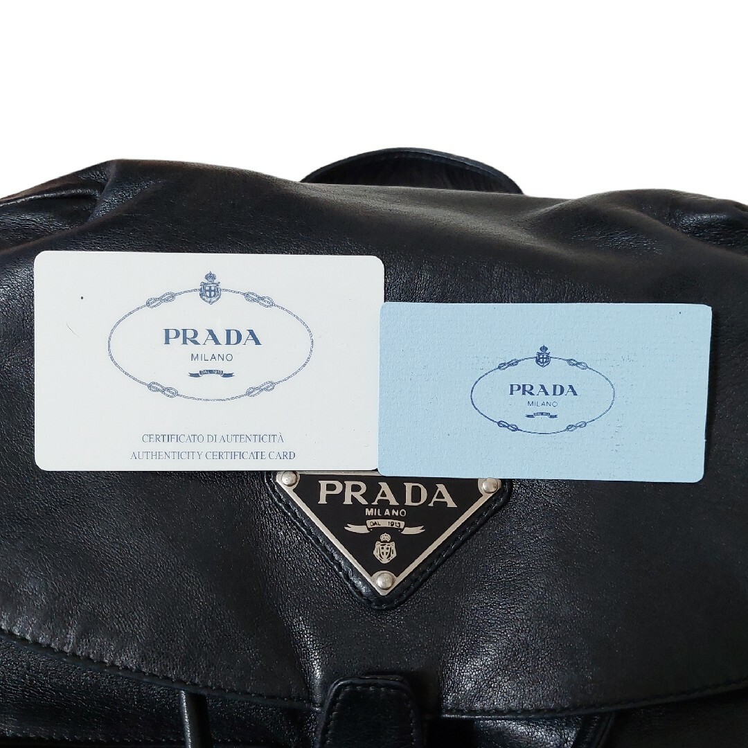 PRADA - PRADA V126 ナッパレザー リュック三角プレート ロゴ 